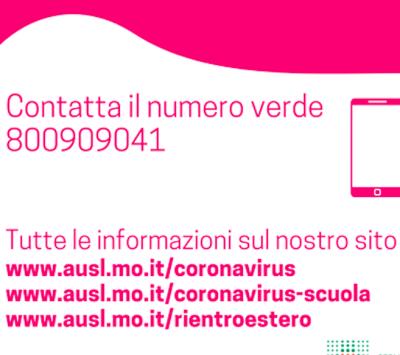 Covid 19: l Ausl di Modena ha attivato un nuovo numero telefonico foto 