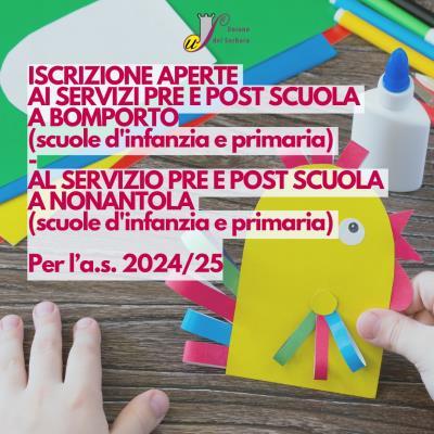 Iscrizioni aperte servizi di Pre e Post scuola A.S. 2024/25 foto 