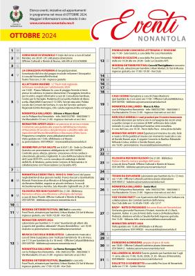 Ottobre 2024, calendario iniziative a Nonantola