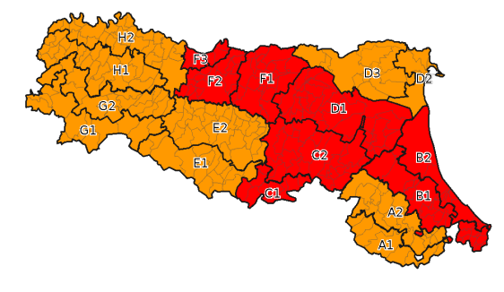 Allerta rossa per criticità idraulica e arancione per temporali - Emissione 18/10/2024 foto 