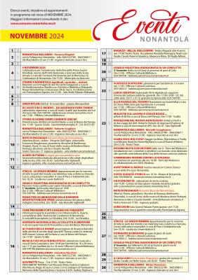 Novembre 2024, Calendario iniziative a Nonantola