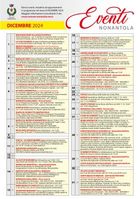 Dicembre 2024, Calendario iniziative a Nonantola