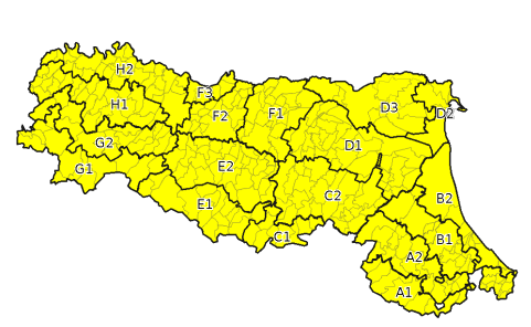Allerta gialla per vento - Emissione 12/04/2023