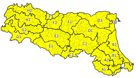 Allerta gialla per criticità per temporali - Emissione 12/06/2023