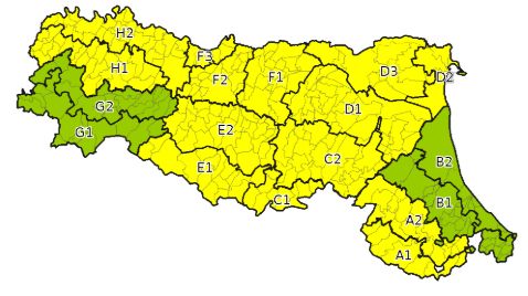 Allerta gialla per criticità per temporali - Emissione 06/05/2024